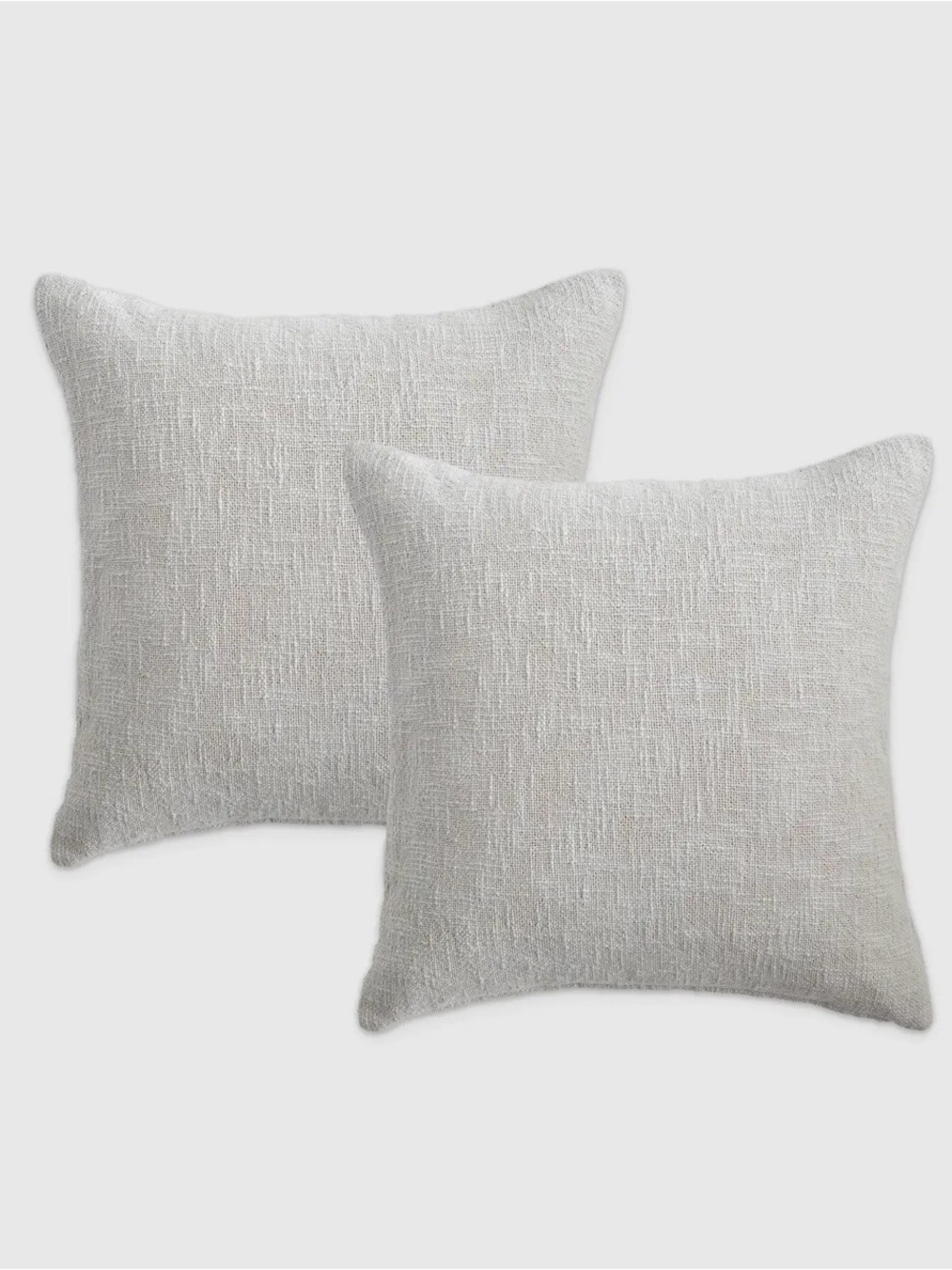 NEW Quince 100% Cotton Set of 2 Light Gray Pillow Covers 20 X 20